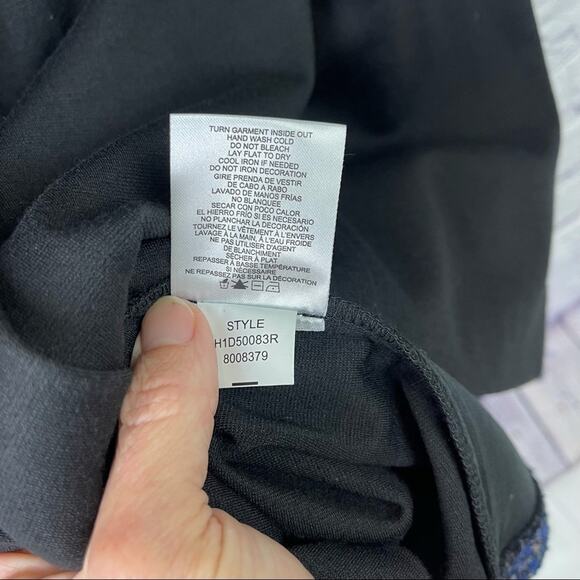 Ellen Tracy Tweed Knit Sheath Dress Embellished Blue Black Careerwear Office 10 - Picture 9 of 9